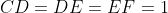 CD = DE = EF = 1